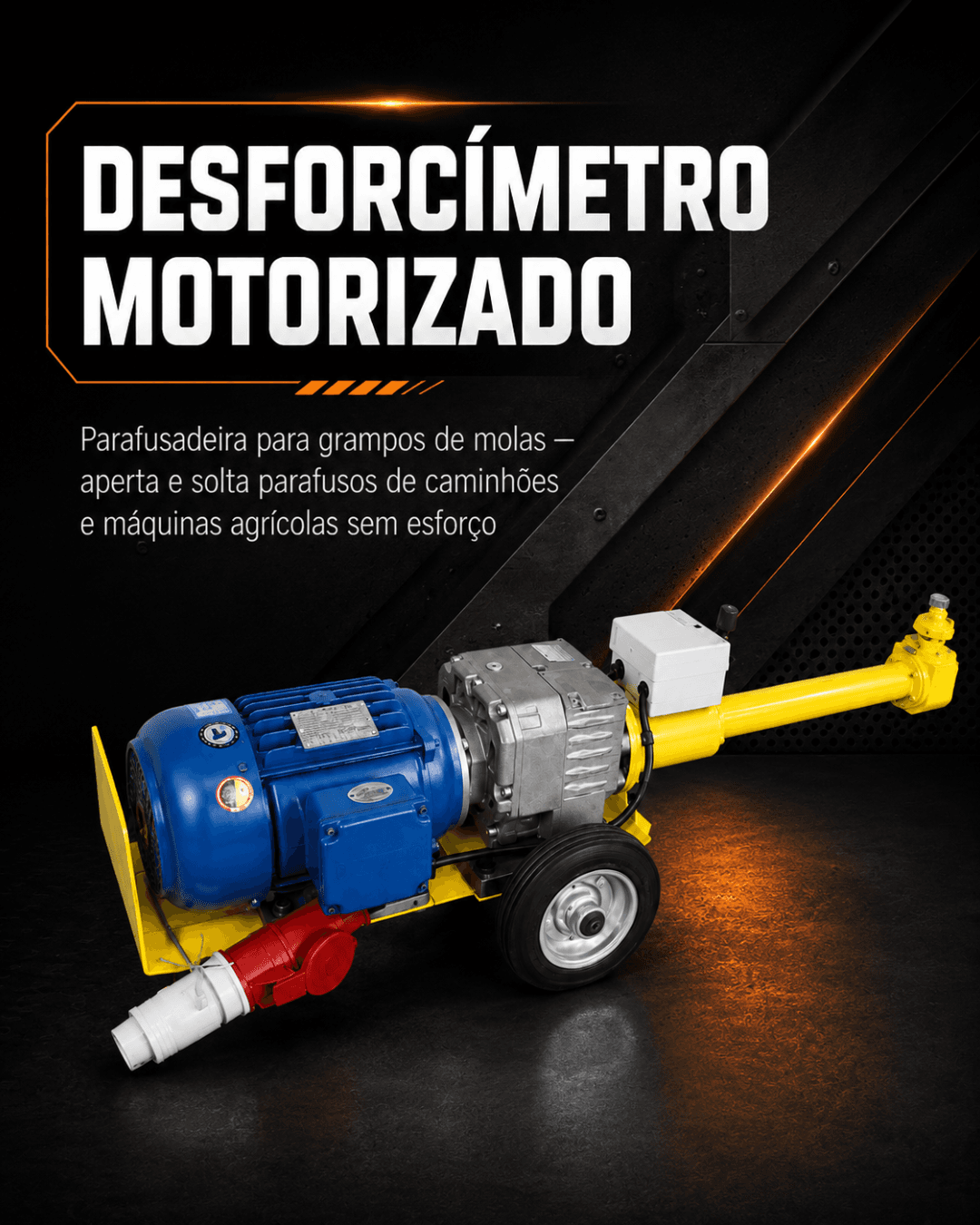Desforcímetro motorizado CUMAS — parafusadeira para grampos de molas de caminhões e máquinas agrícolas